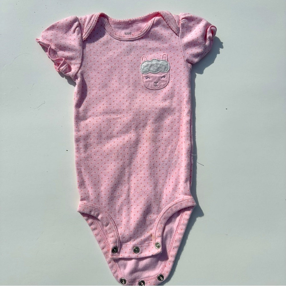 Pink Baby Onesie with Cute Embroidery